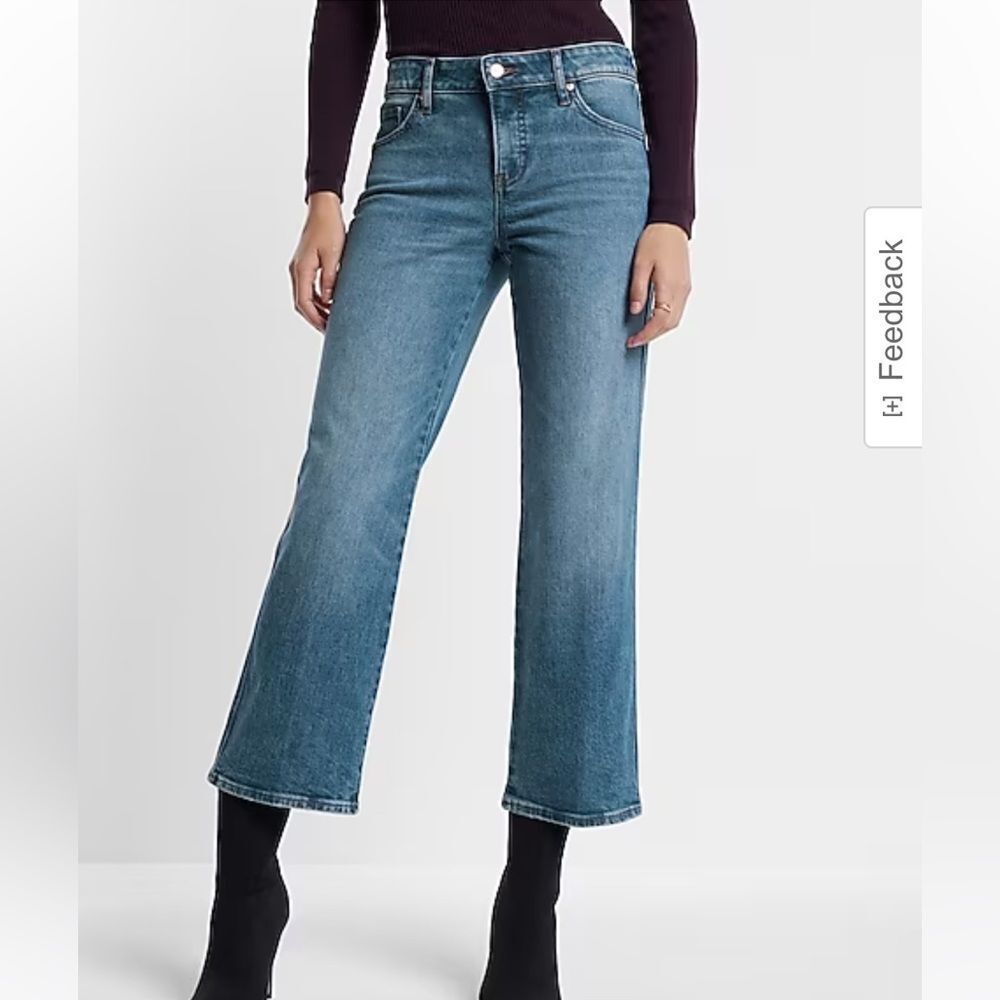 Mid Rise Medium Wash Ankle Boot Jeans